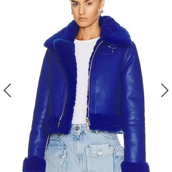 STAND STUDIO Lorelle Jacket Electric Blue US Size 6 NWT $695 - Picture 4 of 14